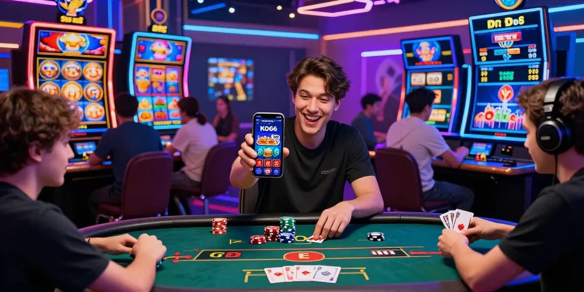 KO66 online gaming app interface with vibrant casino elements, engaging players in a dynamic environment.