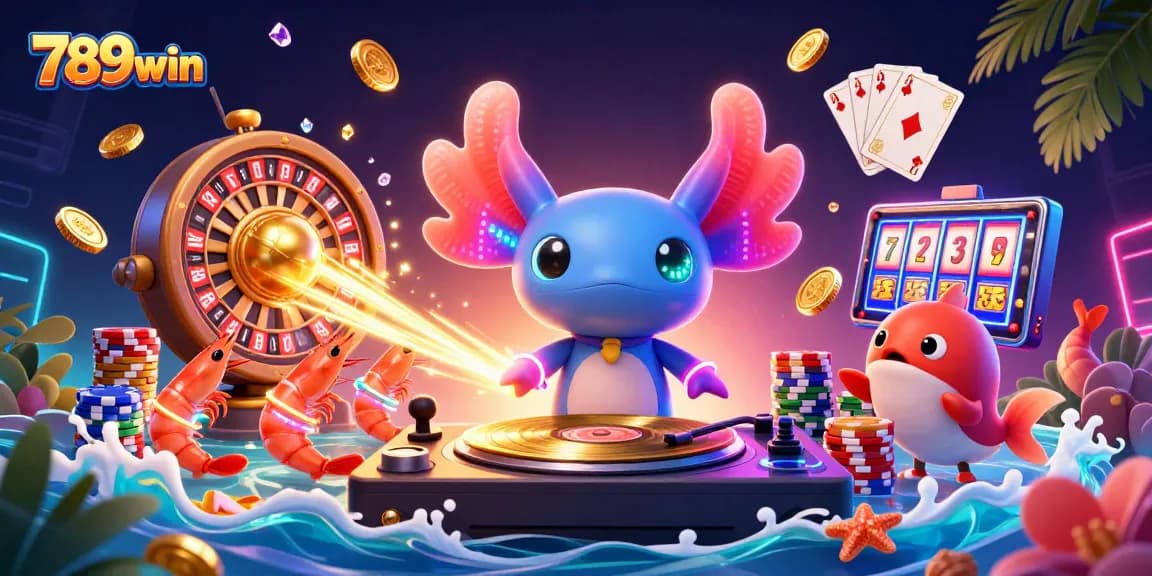 Experience thrilling moments at 789win with vibrant 3D casino characters and gaming elements in action.