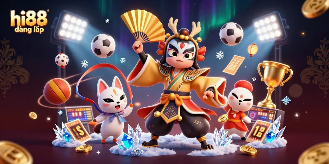 Experience the thrill of hi88 đăng nhập as you engage in a lively 3D casino scene.
