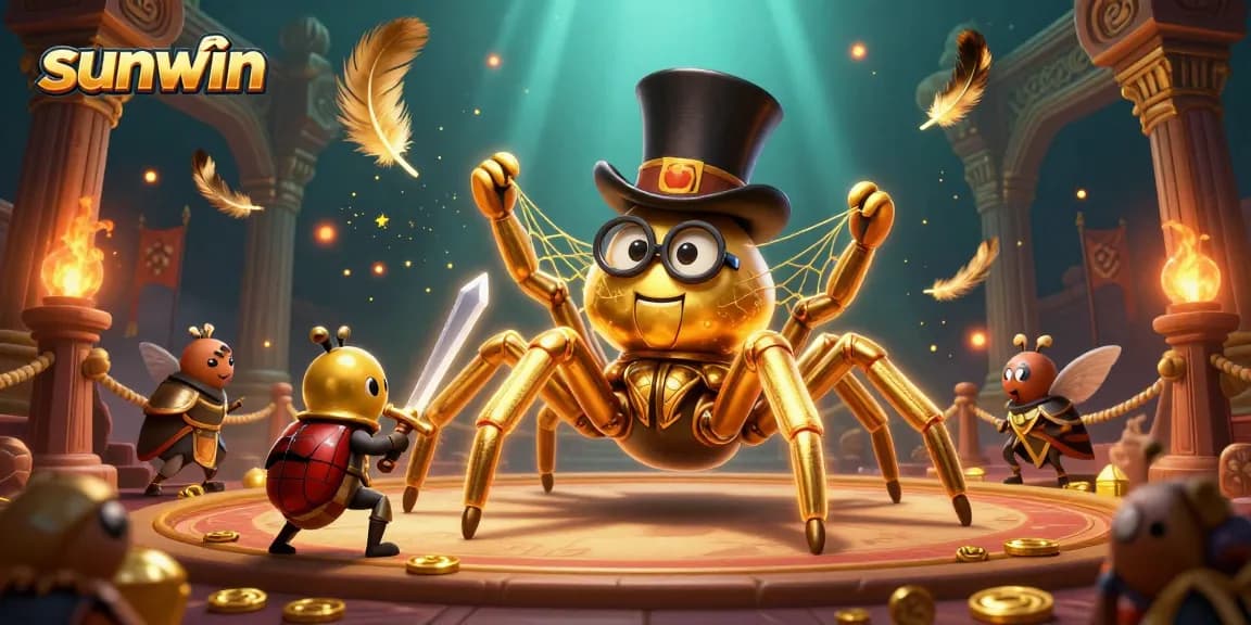 Experience thrilling casino action with sunwin featuring a golden tarantula and beetle knight.