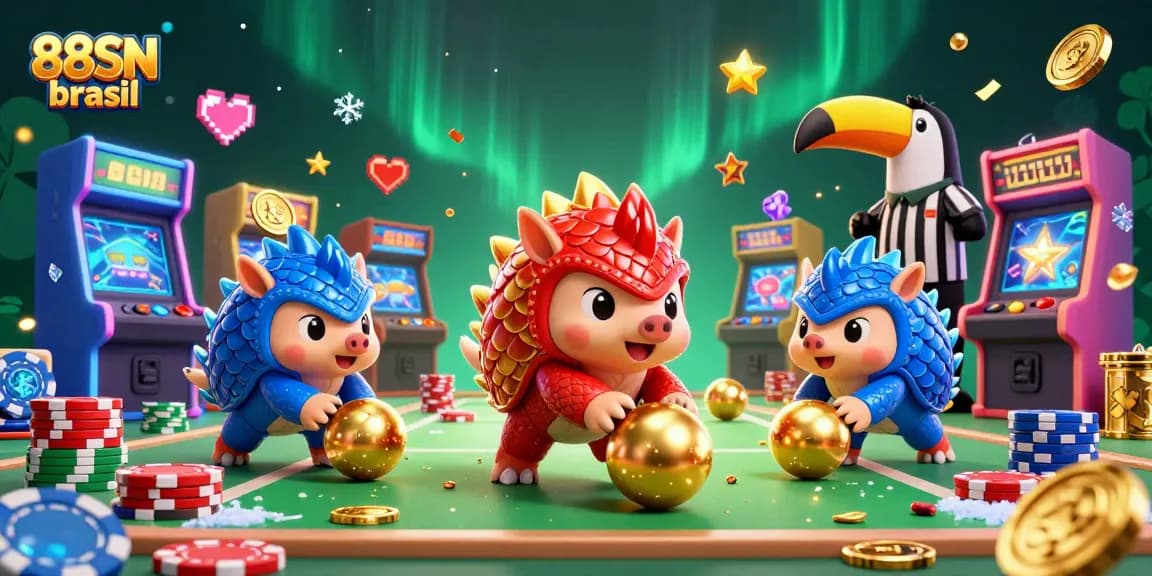 Experience thrilling gaming with pangolins at 88SN brasil, featuring vibrant 3D casino elements.