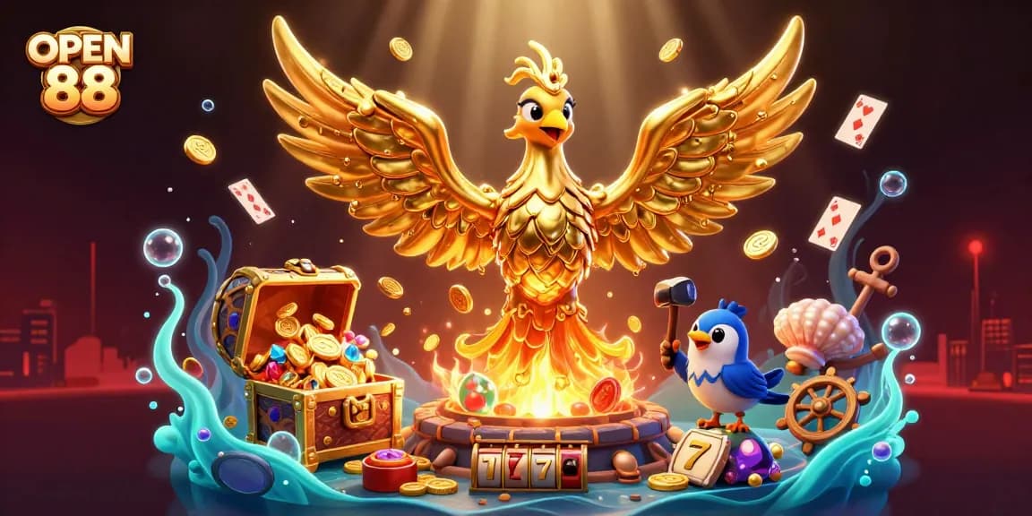Experience thrilling gameplay at OPEN 88 with vibrant casino-themed visuals and engaging elements.