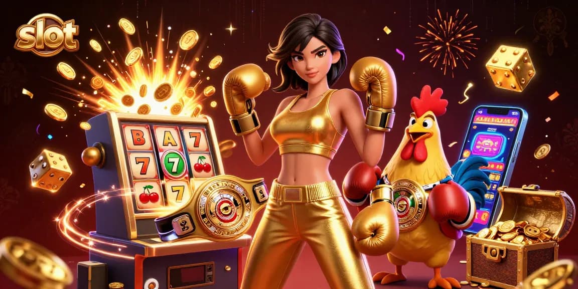 Spin the slot reels in this vibrant casino scene featuring dynamic gameplay elements.
