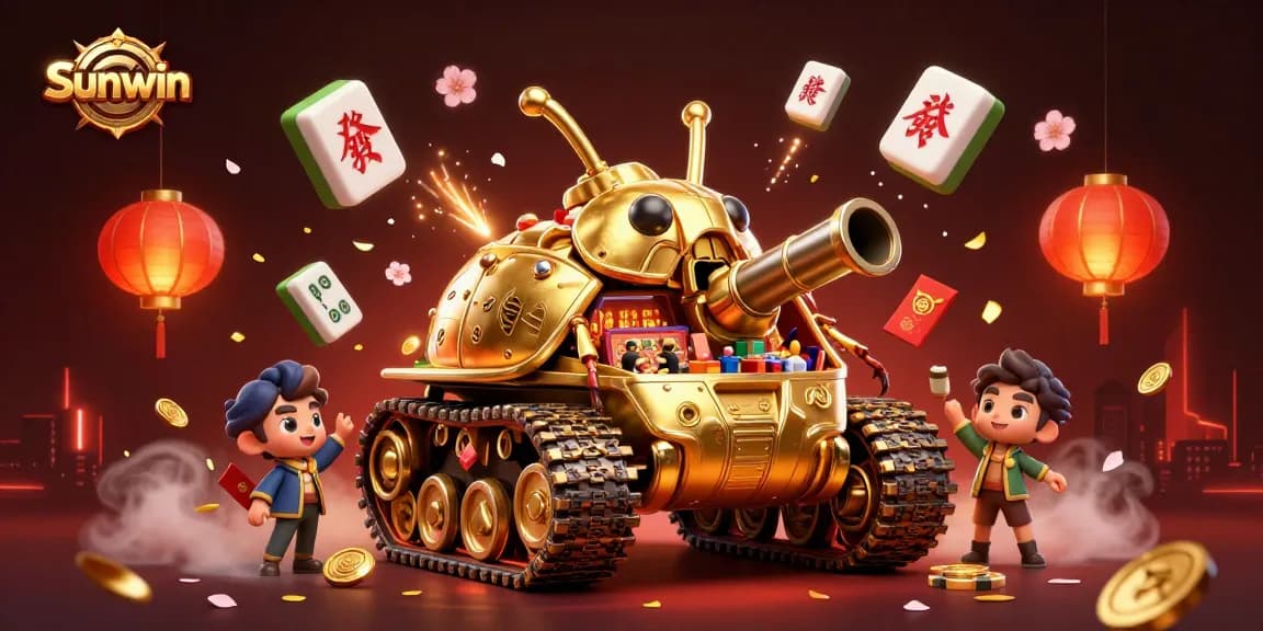 Engage in thrilling gameplay with Sunwin in a vibrant casino scene showcasing dynamic elements and golden thrills.