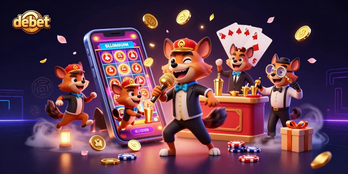 Engage with debet's vibrant casino club scene featuring hyenas as comic performers in a lively setting.