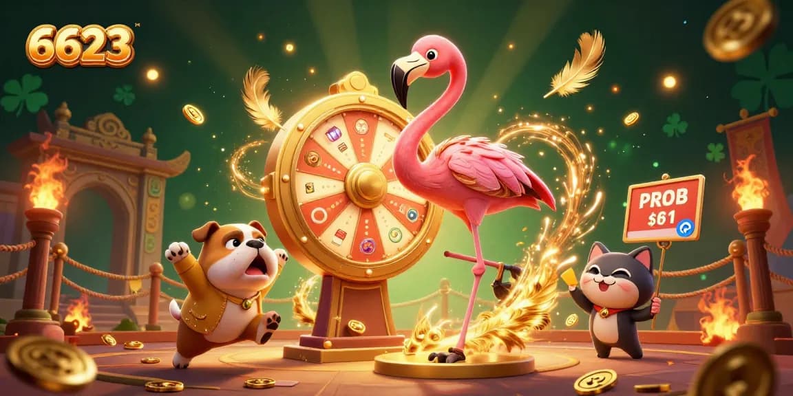Spin the giant prize wheel at 6623 to win exciting rewards in an immersive casino atmosphere.