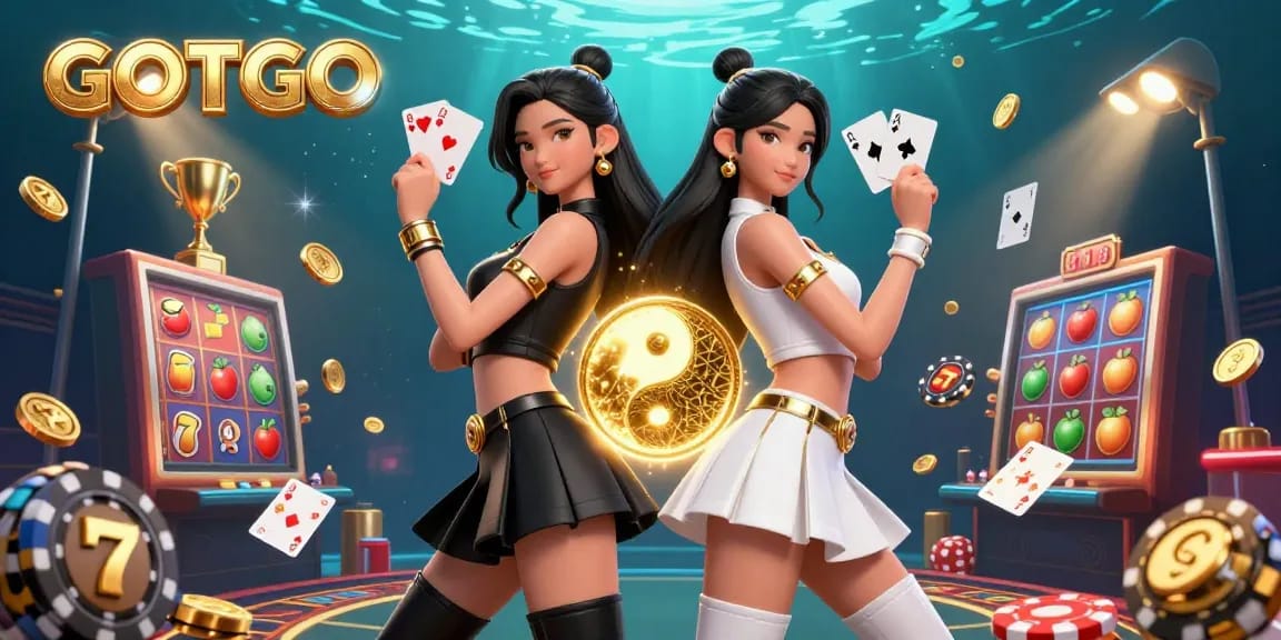 Terlibat dengan mesin slot dan permainan jackpot GOTOTO yang mendebarkan dengan gambar kasino yang dinamis dan kartu permainan.