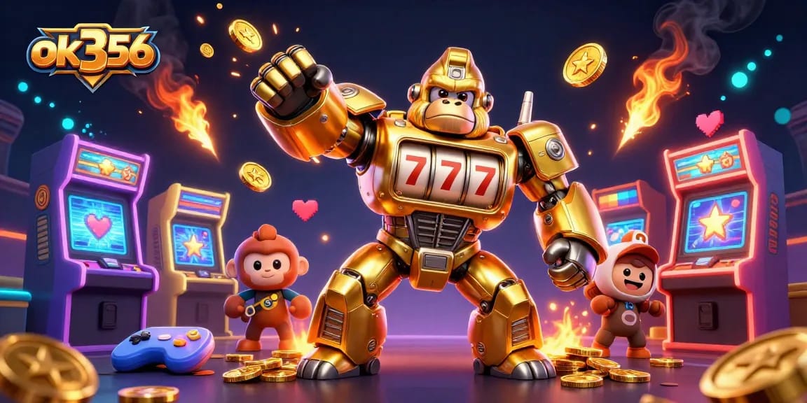 Engage in casino gaming excitement with the ok356 slot machine-themed illustration.