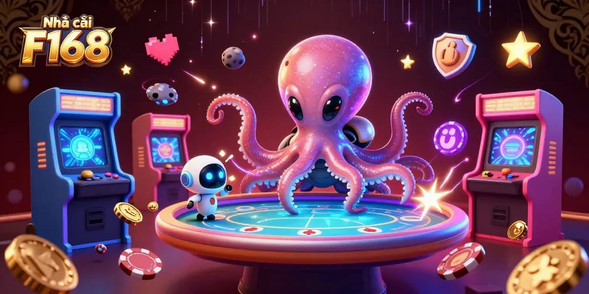 Experience Nhà cái F168 with exciting poker action featuring a vibrant casino scene.