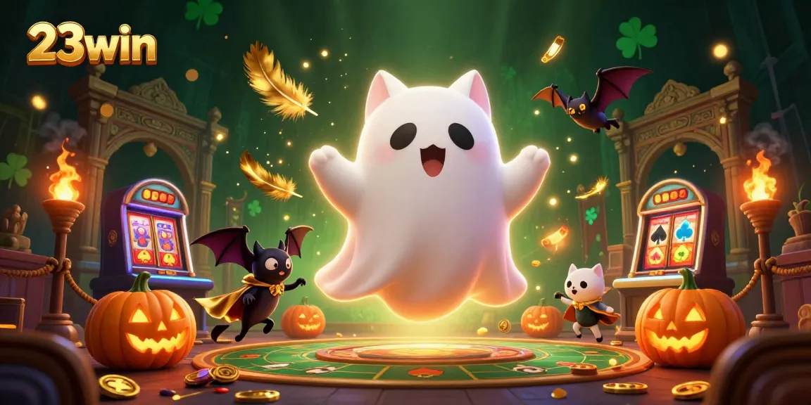 Experience thrilling gameplay at 23win with vibrant characters in a haunted casino setting.