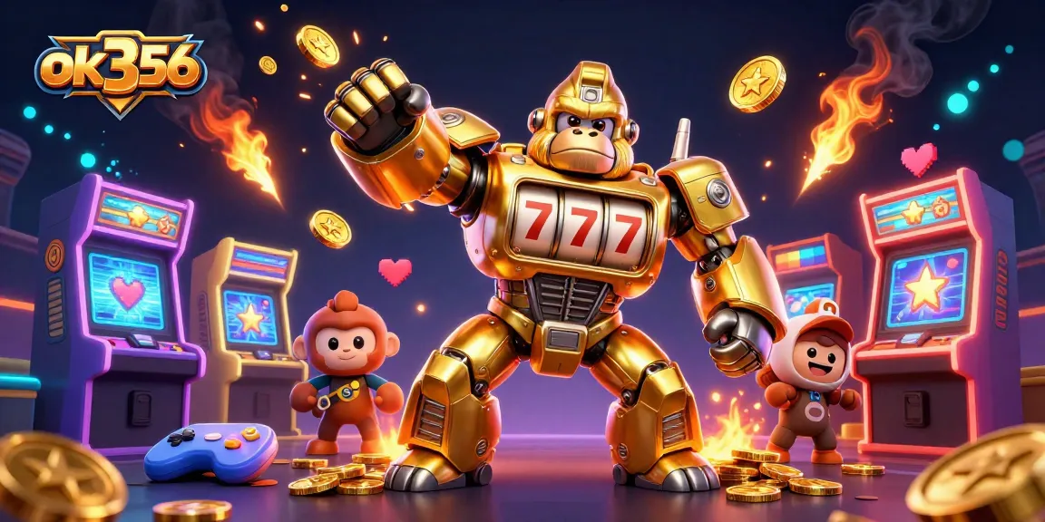 Engage in casino gaming excitement with the ok356 slot machine-themed illustration.