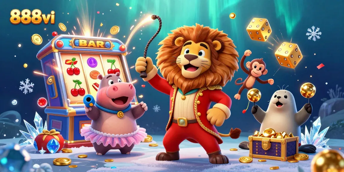 Experience thrilling gameplay with 888vi's exciting jackpot explosion in a vibrant 3D casino scene.