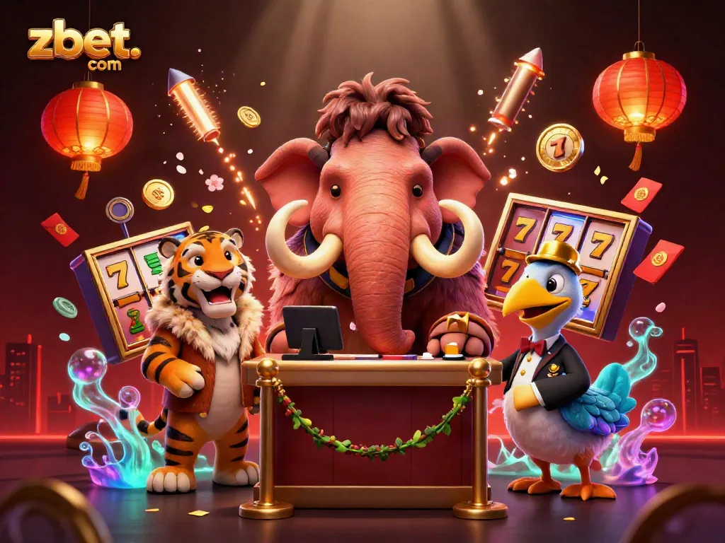 Engage with thrilling games at zbet. com, featuring vibrant 3D casino elements and lively characters.