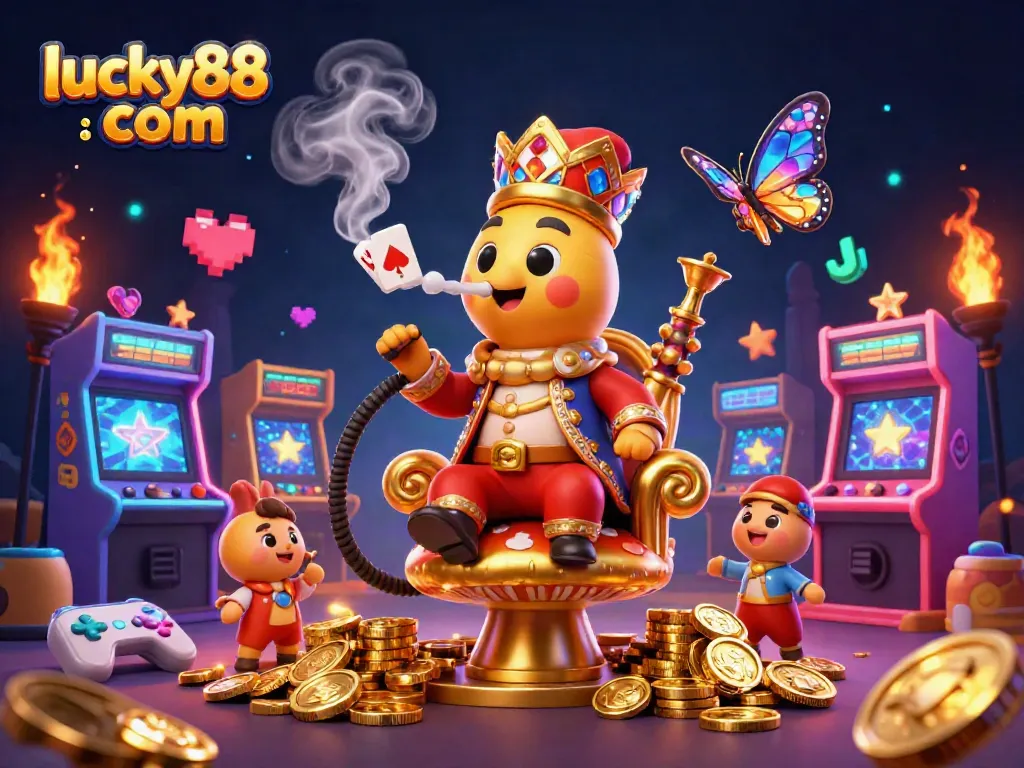 Experience thrilling gameplay at lucky88 com with a vibrant 3D illustration capturing the essence of online gambling.