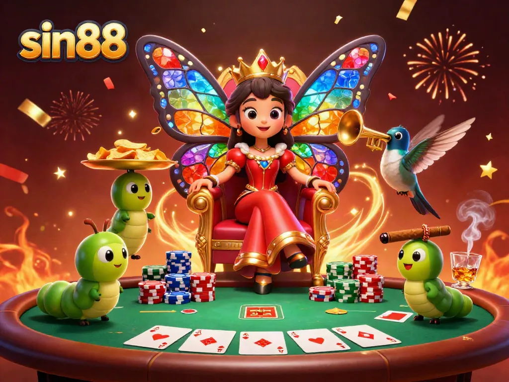Experience the thrill of sin88 with vibrant poker tables and dazzling game elements.