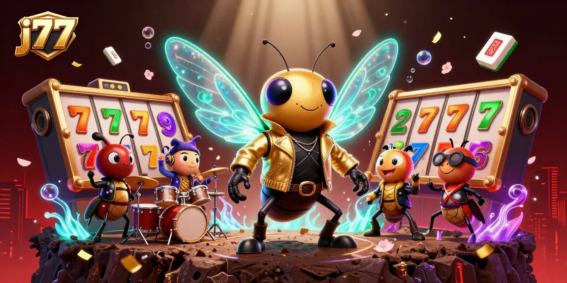 Engage in thrilling casino action with j77 featuring vibrant 3D characters and exciting slot game elements.