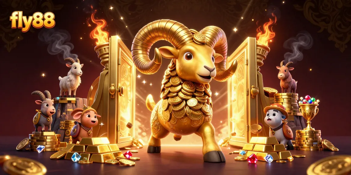 Experience the thrill of fly88 with a dynamic gold-themed illustration showcasing excitement and casino elements.