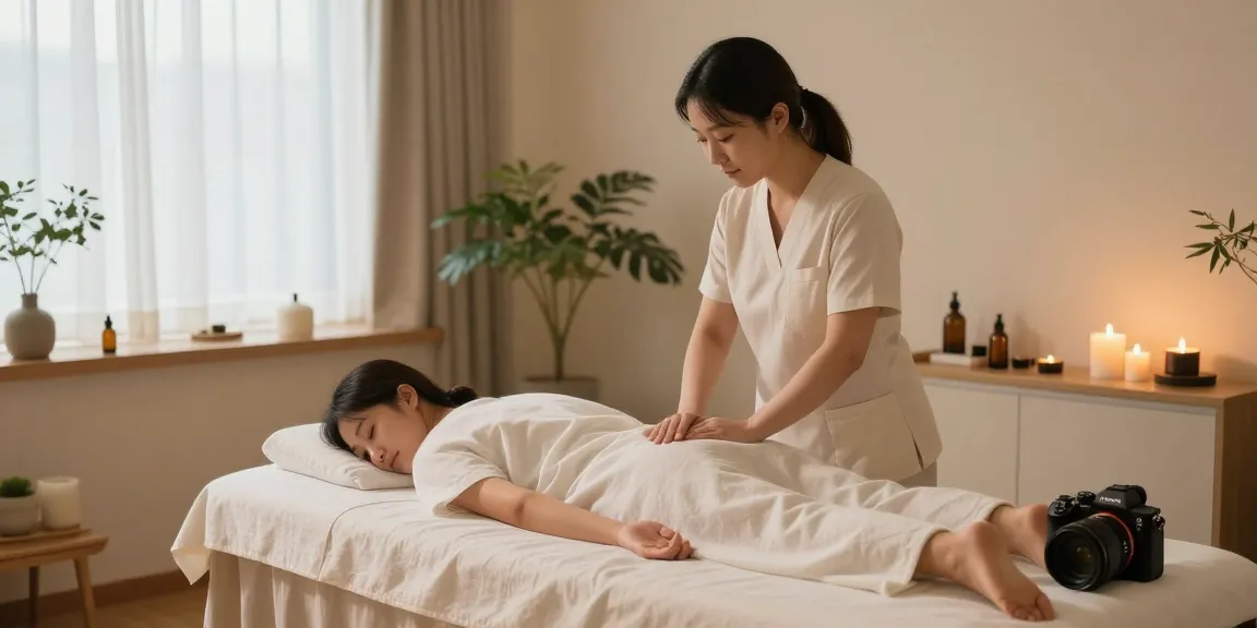 Relaxing 서울출장안마 service in a tranquil massage room with soothing decor.