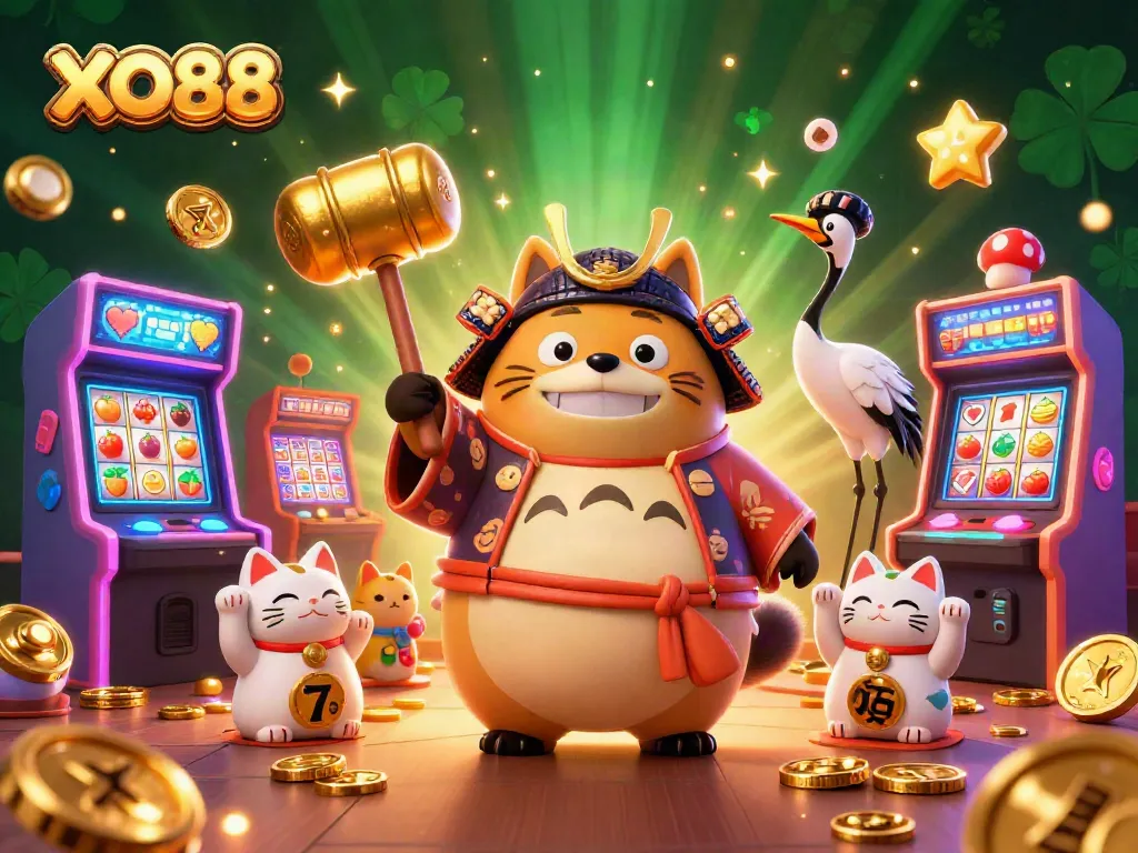 Engage with XO88's vibrant casino scene featuring fun game elements and colorful characters for an immersive experience.