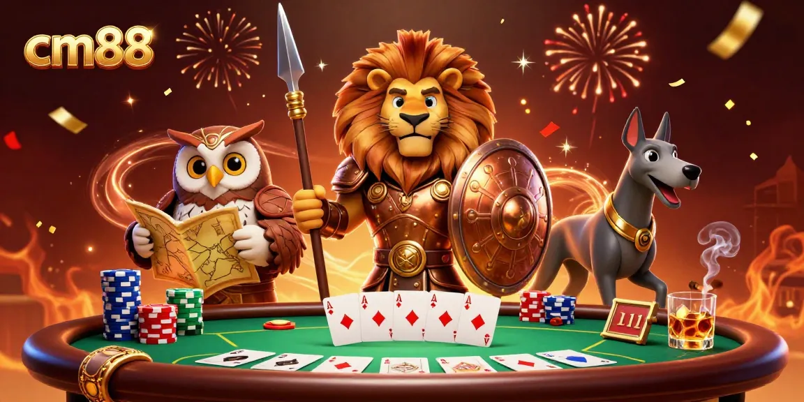 Experience the thrill of cm88 with engaging poker action, vibrant characters, and rich casino elements.