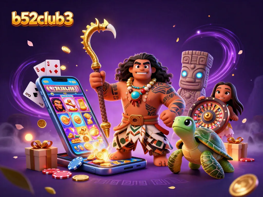Experience thrilling gameplay at b52club3 with vibrant slots, golden coins, and engaging characters.