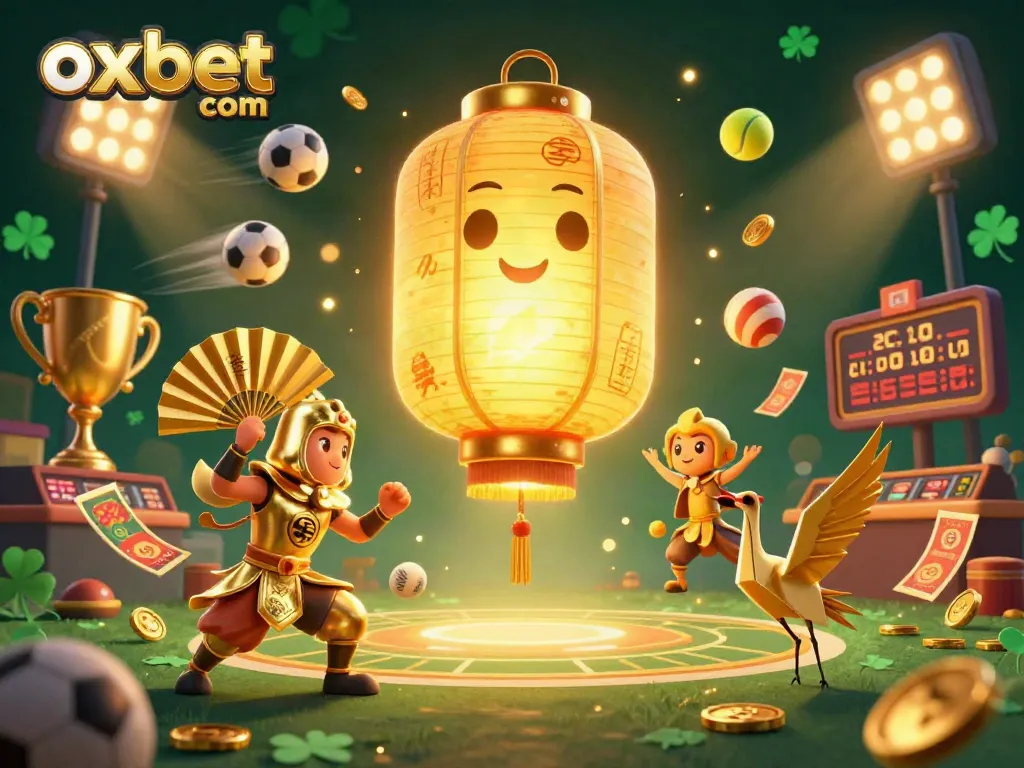 Experience exciting gameplay at oxbet com with a dynamic casino scene featuring golden lantern spirit and vibrant sports elements.