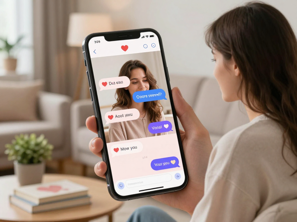 Engaging sex AI chat scene showing a couple in a cozy setting, enhancing digital relationships.