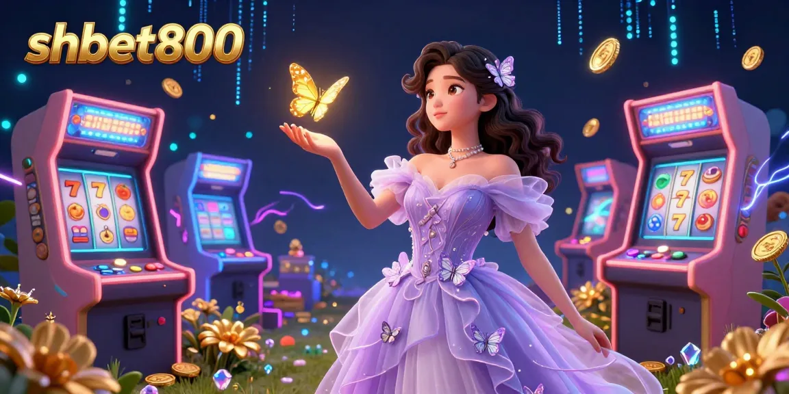 Experience the vibrant gameplay action at shbet800 with colorful slots and golden butterflies.