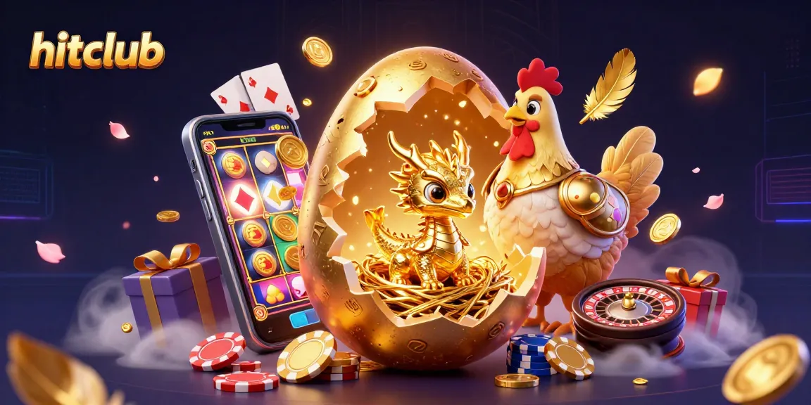 Spin and win at hitclub with a vibrant scene featuring a golden dragon and casino elements