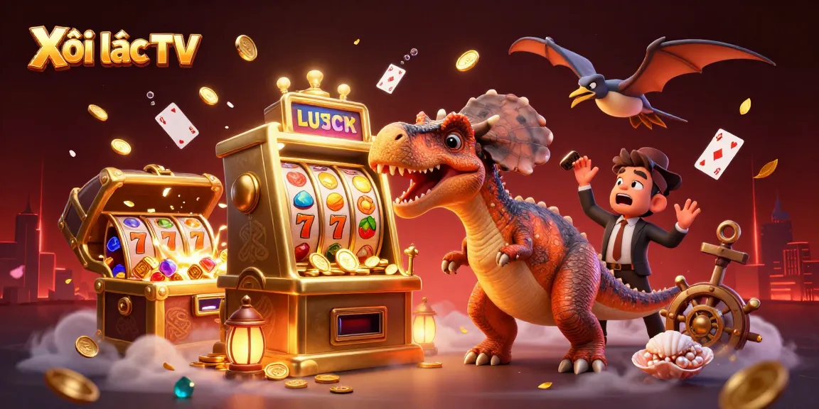 Xôi lạc TV slot machine action with colorful characters, showcasing dynamic casino gameplay.