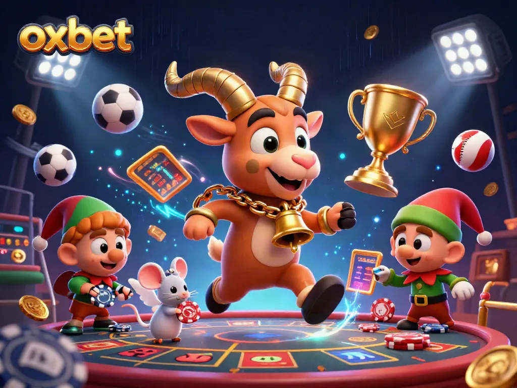 Experience the thrilling excitement of oxbet with a vibrant holiday-horror casino scene featuring festive characters.