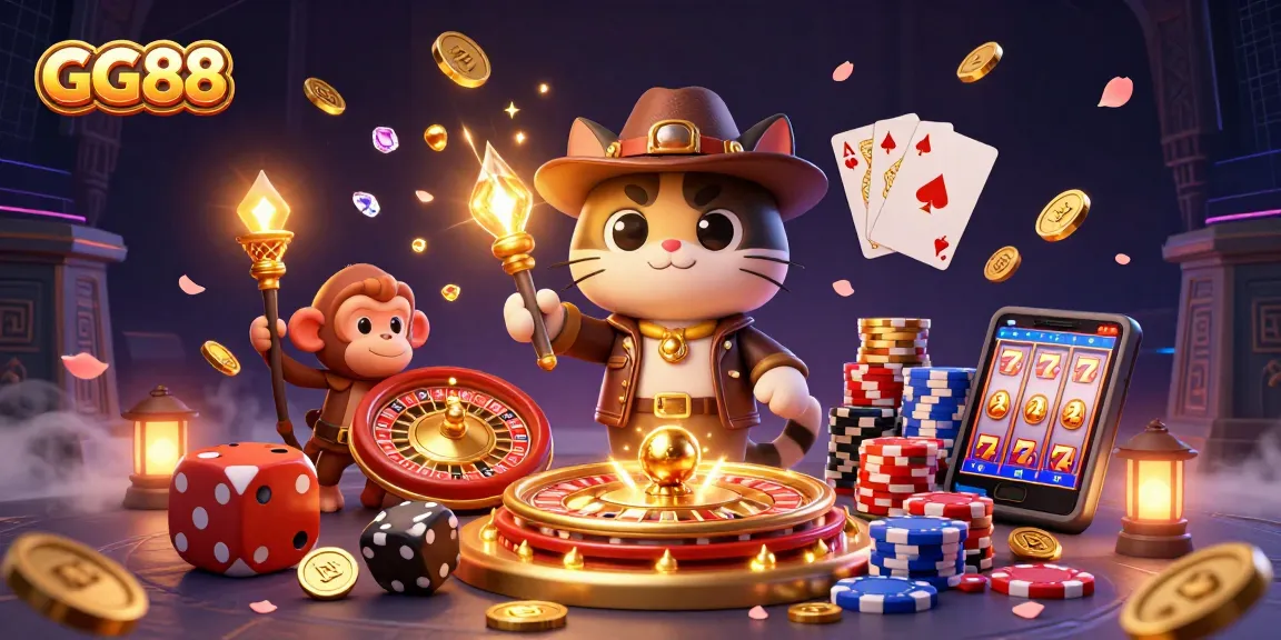 Experience exhilarating gaming action at GG88 with dazzling casino artifacts and golden treasures.