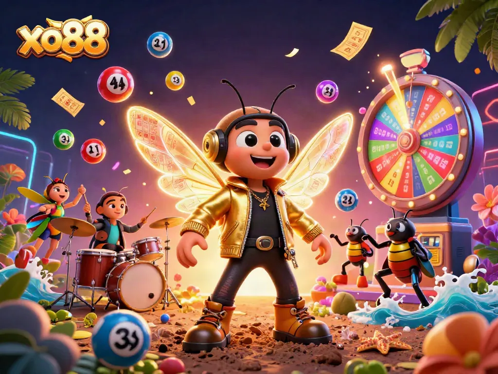 Engage in exciting gambling at xo88 with vibrant 3D characters representing a lively casino atmosphere.