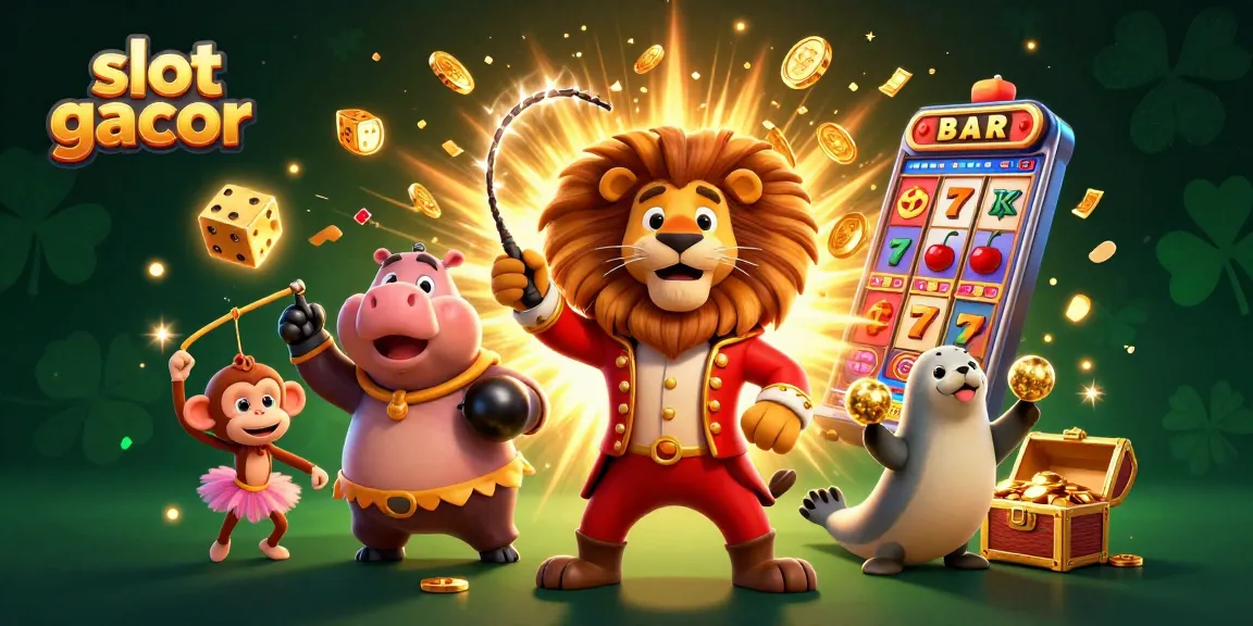 Experience the excitement of slot gacor with vibrant characters celebrating a jackpot amidst colorful casino elements.