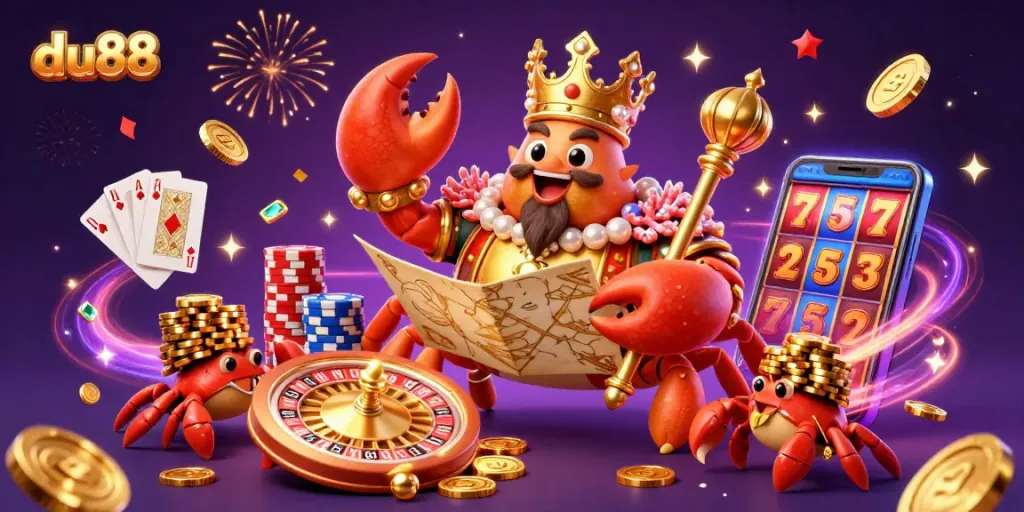 Experience exciting gameplay at du88 with lavish golden crab collectibles and festive casino elements.