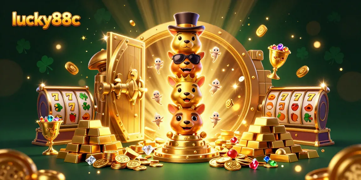 Engage with lucky88c's vibrant slot scene featuring a golden totem pole and treasure elements.