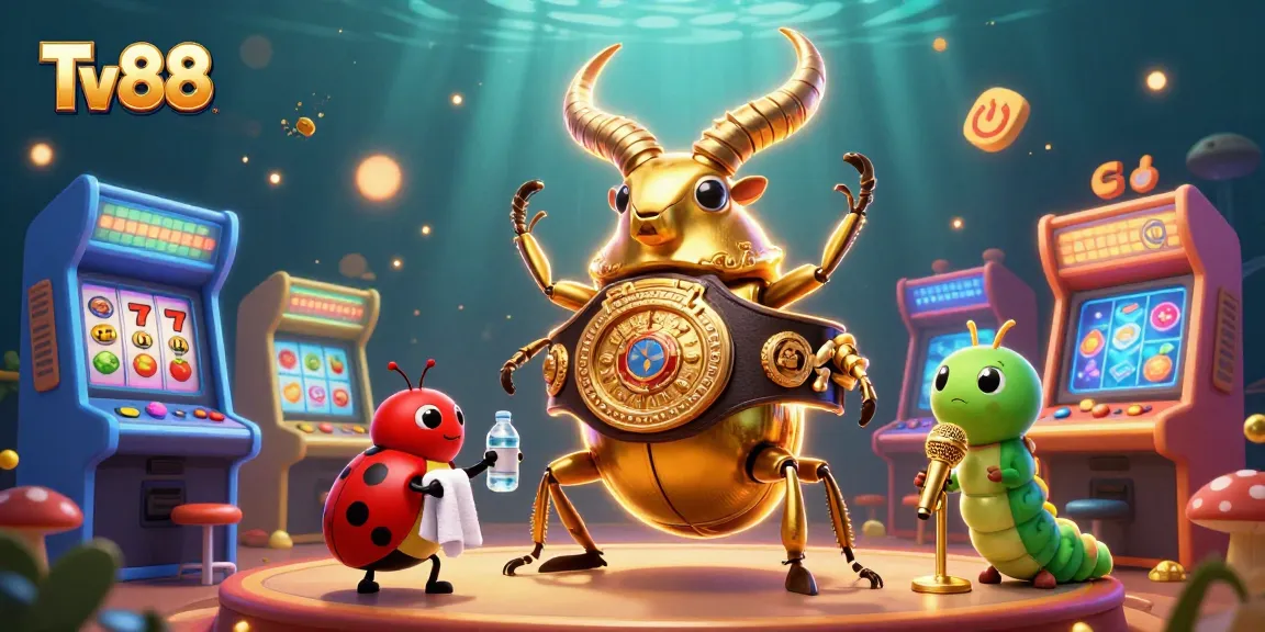 Engage in thrilling gaming at Tv88 with a vibrant casino illustration featuring dynamic characters and exciting elements.