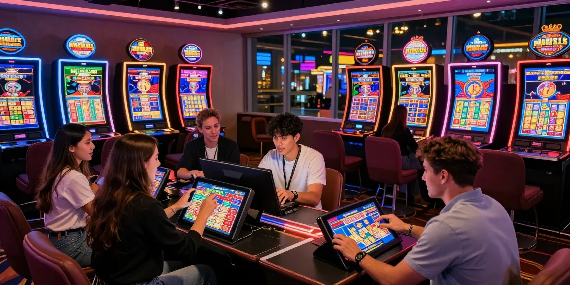 Xoso66 có uy tín không? Engaging online casino scene with friends exploring betting options in a modern environment.