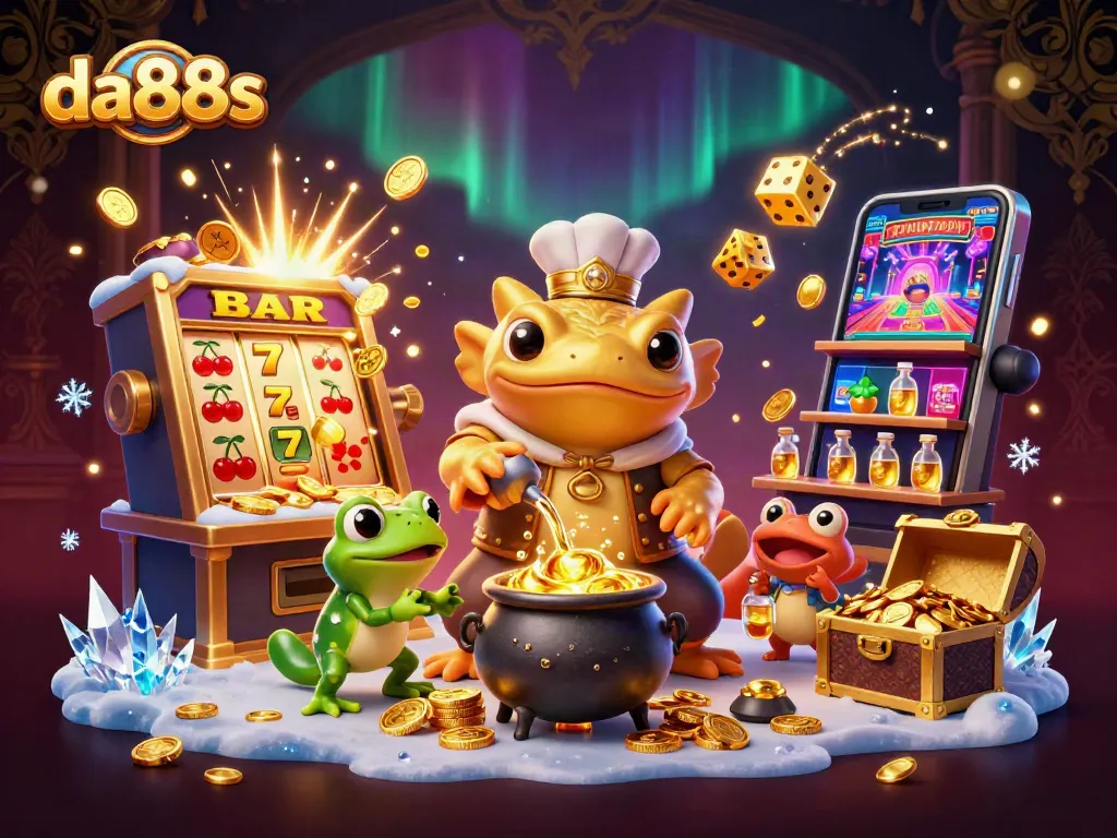 Experience the excitement of da88s with a vibrant 3D illustration showcasing a magical casino adventure.