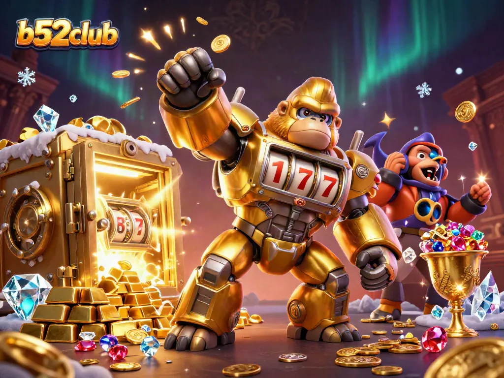Experience b52club's thrilling slots with exclusive golden gorilla mech and dynamic treasures.