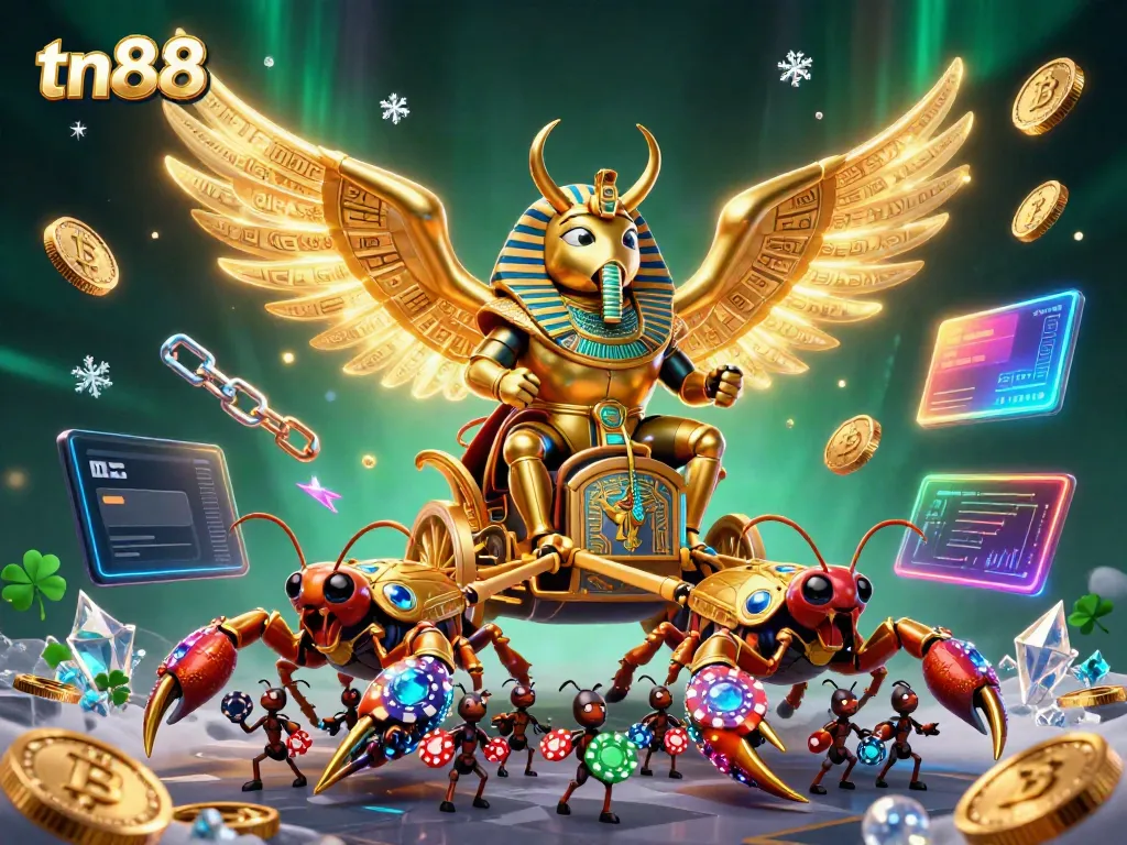 Engage in tn88 gaming with a vibrant 3D illustration showcasing dynamic casino elements and characters.