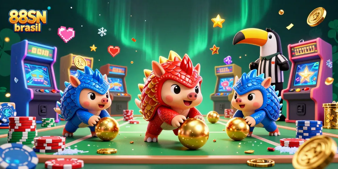 Experience thrilling gaming with pangolins at 88SN brasil, featuring vibrant 3D casino elements.