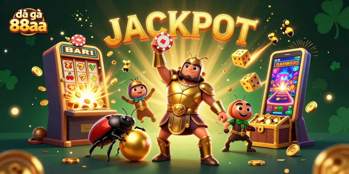 Engage with the thrilling đá gà 88aa experience through this vibrant 3D scene with cartoon characters and casino elements.
