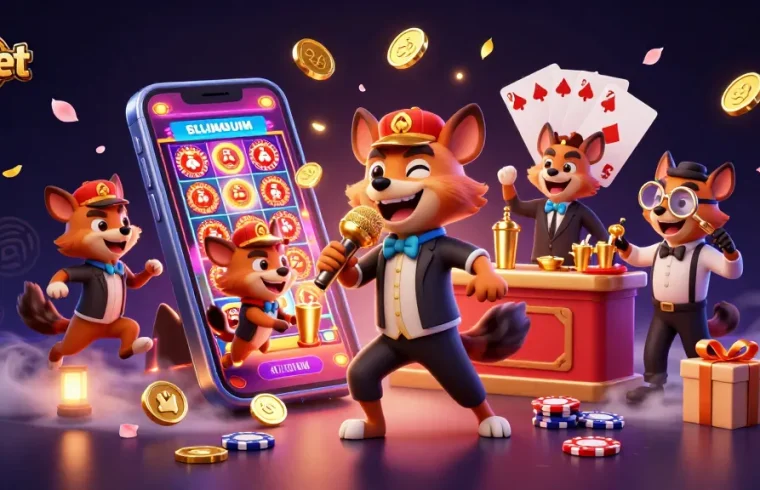 Engage with debet's vibrant casino club scene featuring hyenas as comic performers in a lively setting.