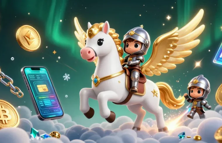 SV88 offers exciting gameplay with a celestial horse and knight amidst vibrant casino symbols.
