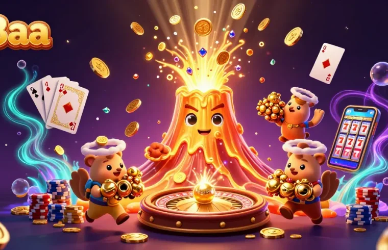 Engage with 88aa's thrilling 3D casino scene with dynamic game elements and vibrant characters.