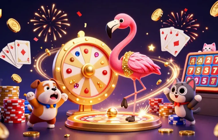 Play and win big with lương sơn at this lively game show featuring a flamingo, bulldog, and sparkling prizes.